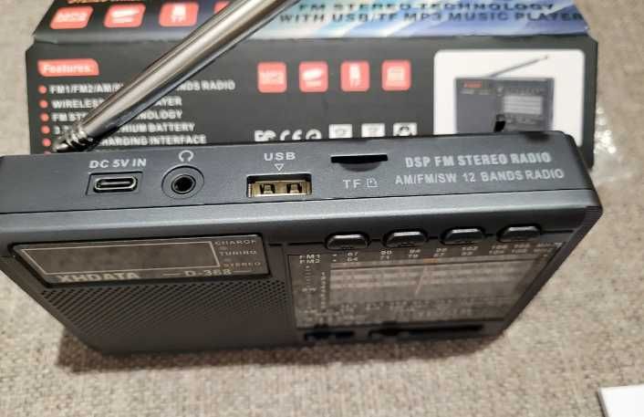 Радиоприемник Xhdata D368 FM/AM/SW MP3, Bluetooth, УКВ  64-108 МГЦ,