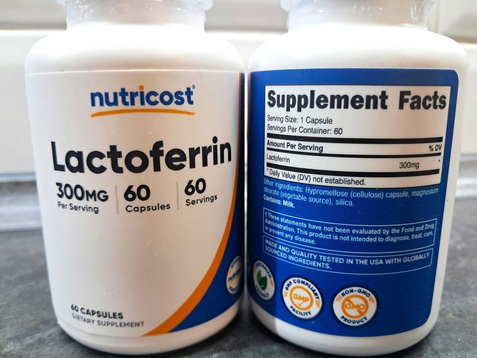 Nutricost, Lactoferrin 300 мг (60 капс.), лактоферрин, лактоферин