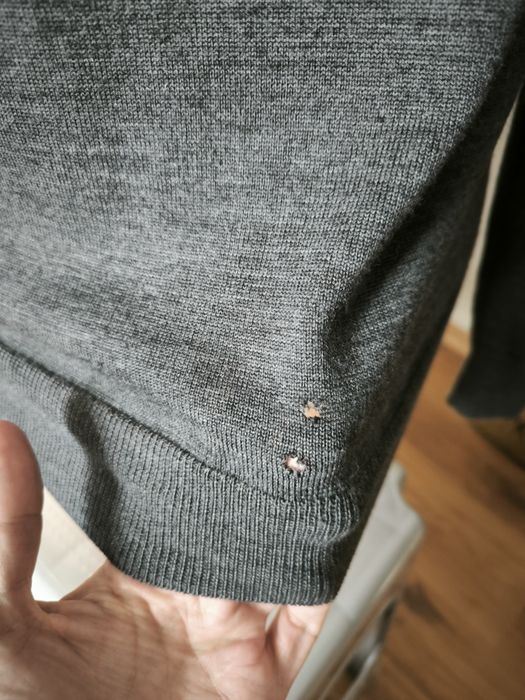 Fred Perry sweterek męski S Merino Wool ciemno szary