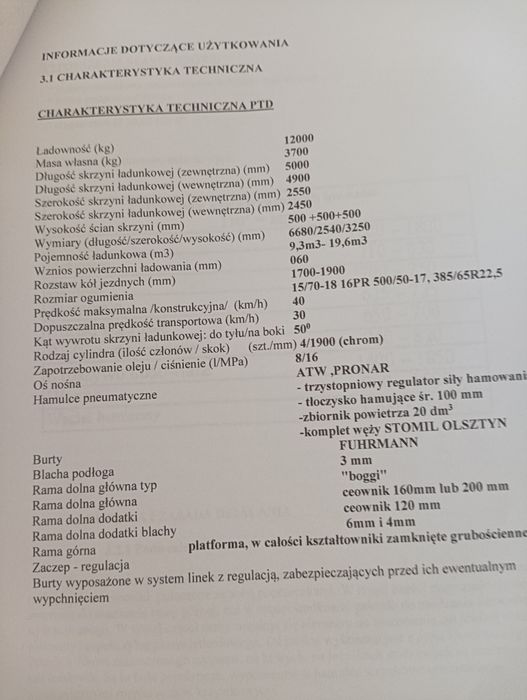 Przyczepa rolnicza 12ton