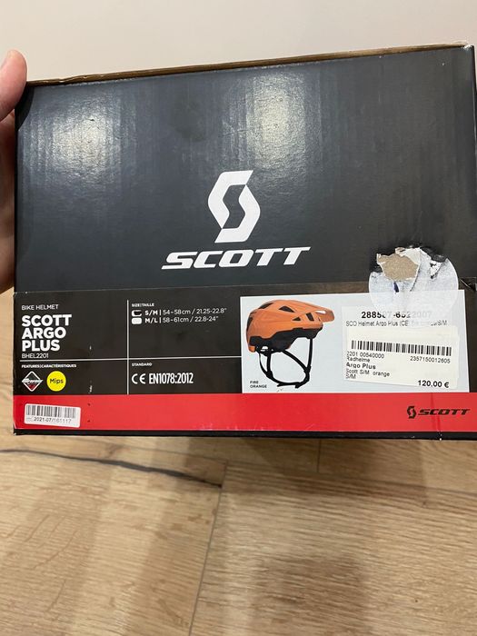 Kask rowerowy Scott Argo Plus Mips - fire orange - S/L - (54 - 58 cm)