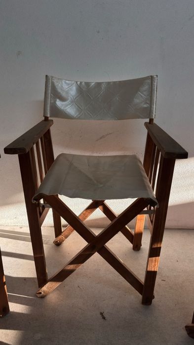Conjunto de 3 cadeiras dobráveis estilo "cadeira de realizador" (ou director's chair)
Preço por unid