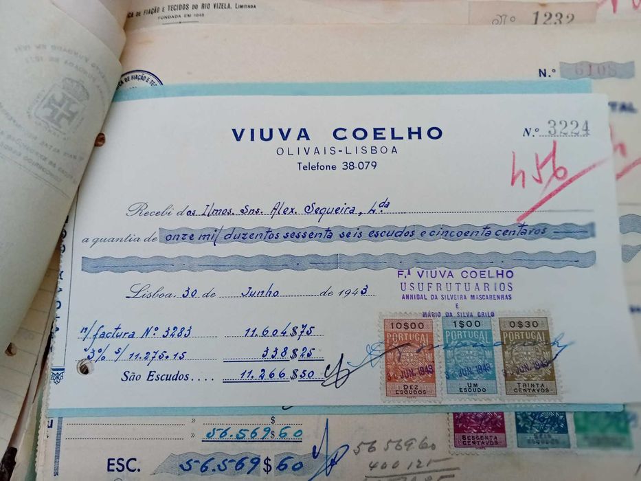Lote de documento antigos anos 40 e 50