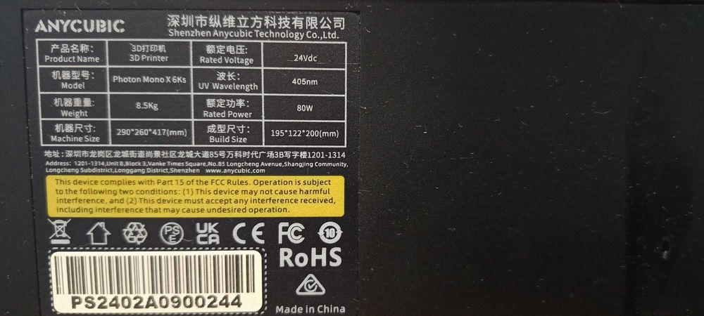 Drukarka 3D żywiczna Anycubic Photon Mono X 6Ks zestaw