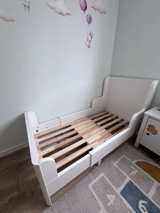 Łóżko dla dziecka regulowane IKEA BUSUNGE BIAŁY