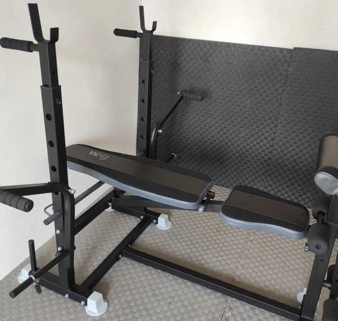 Лавка для жиму під штангу + Стійки + Тяга Скамья жима штанги W009 Лава