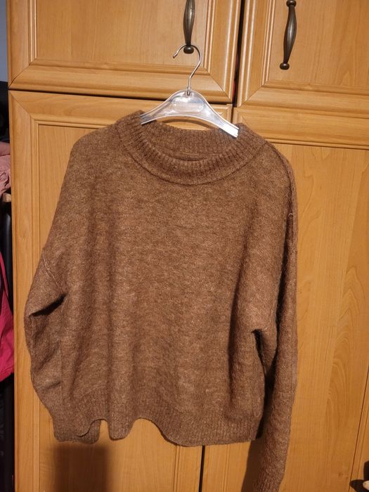 Alpaka wełna półgolf zimowy sweter narty