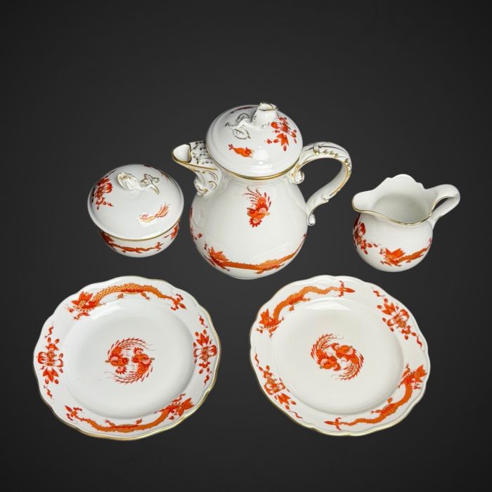 Serwis dla 2 osób miśnia meissen czerwony smok azjatycki B51/101101