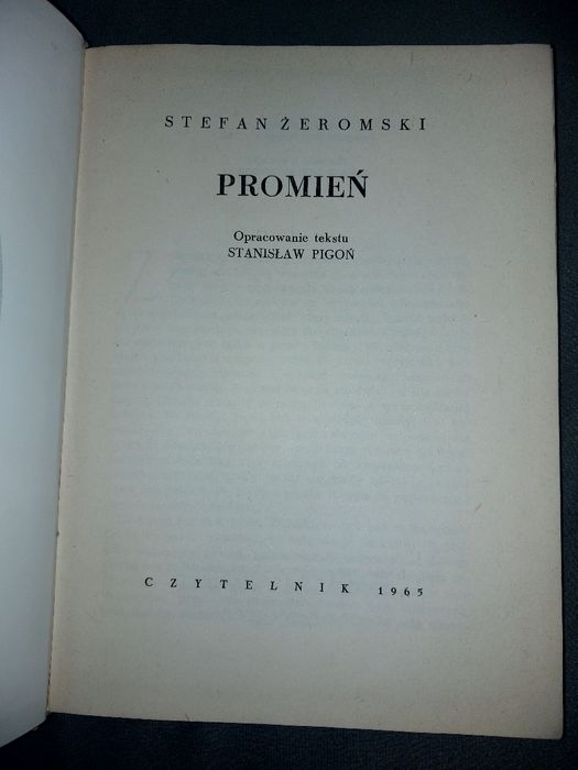 Książka "Promień" Stefan Żeromski