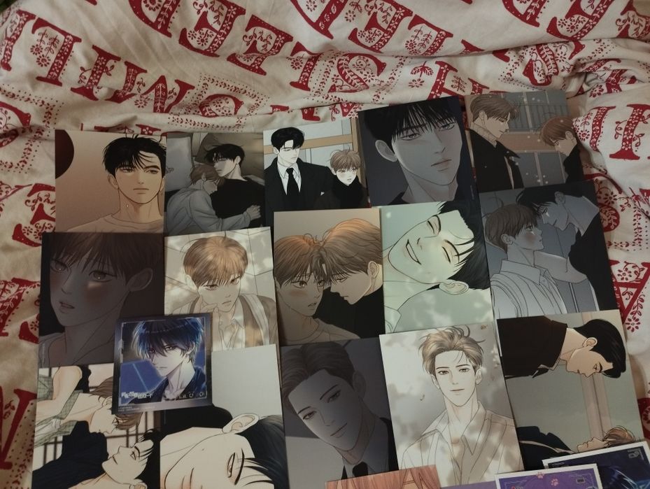 manga/manhwa pocztówki i dodatki bl yaoi