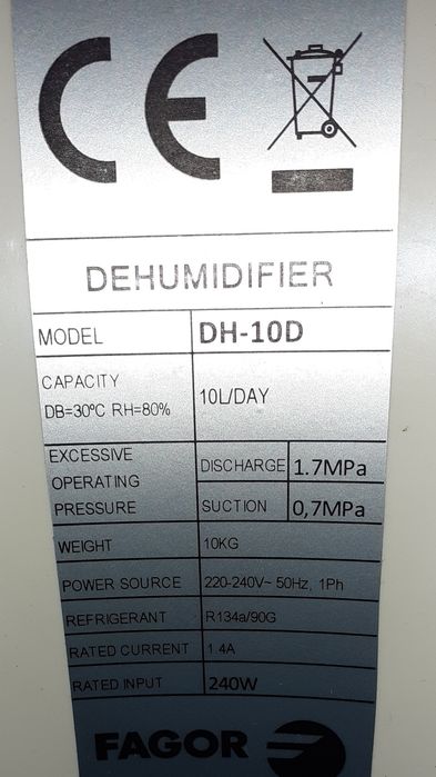 Desumidificador Fagor DH-10D