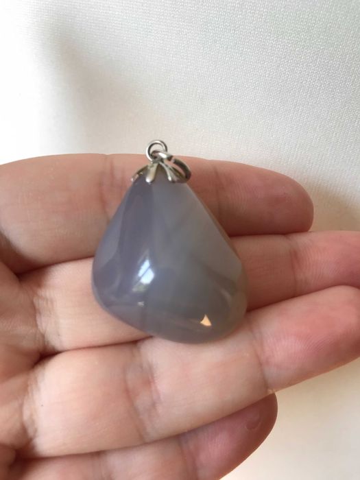 Wisiorek agat szary naturalny zawieszka Byk Bliźnięta Panna i Skorpion