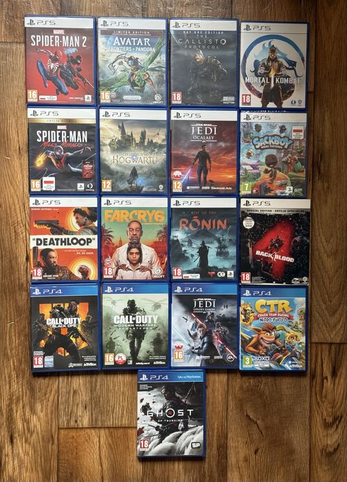 ZESTAW PS5 / PS4 - SpiderMan 2, Far Cry, Crash, Jedi, Avatar.. GRY