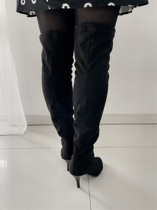 Kozaki za kolano na obcasie nowe