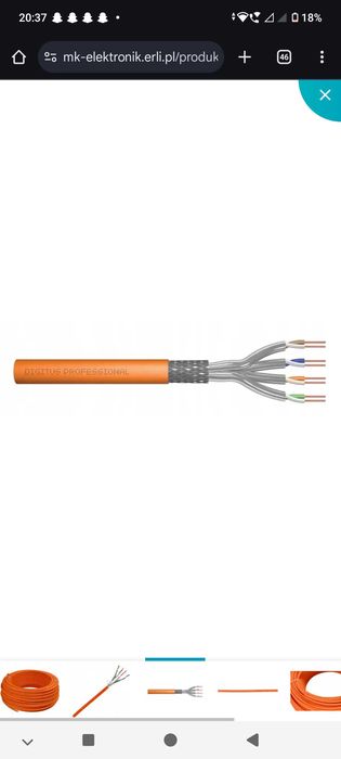 Kabel Skrętka S/FTP kat.7 drut LSOH DIGITUS na sztuki od 1m-45m