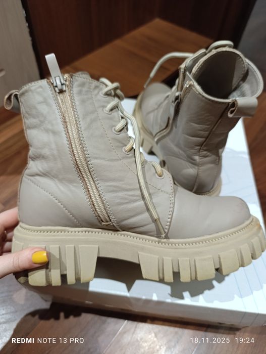 Теплі зимові ботинки 36 розмір колір капучино