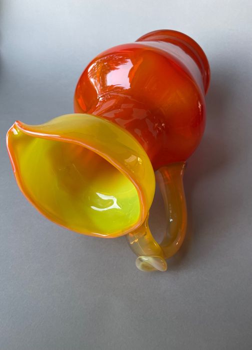 Dzbanek Fiedorowicz HSG Ząbkowice kolorowe szkło PRL