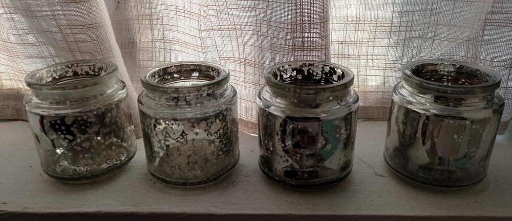 4 portas vela em vidro salpicado com tinta e com velas