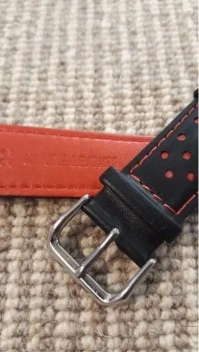 Bracelete Pele 22mm Prespontos Vermelho Seiko Tissot Citizen Hamilton