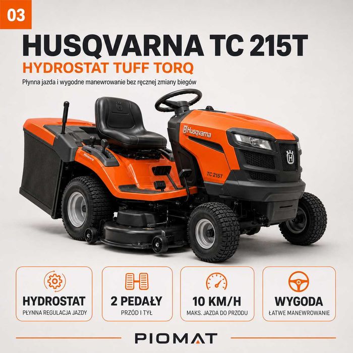 Husqvarna TC 215T 2 cylindry kosz 300 l 2 lata gwarancji