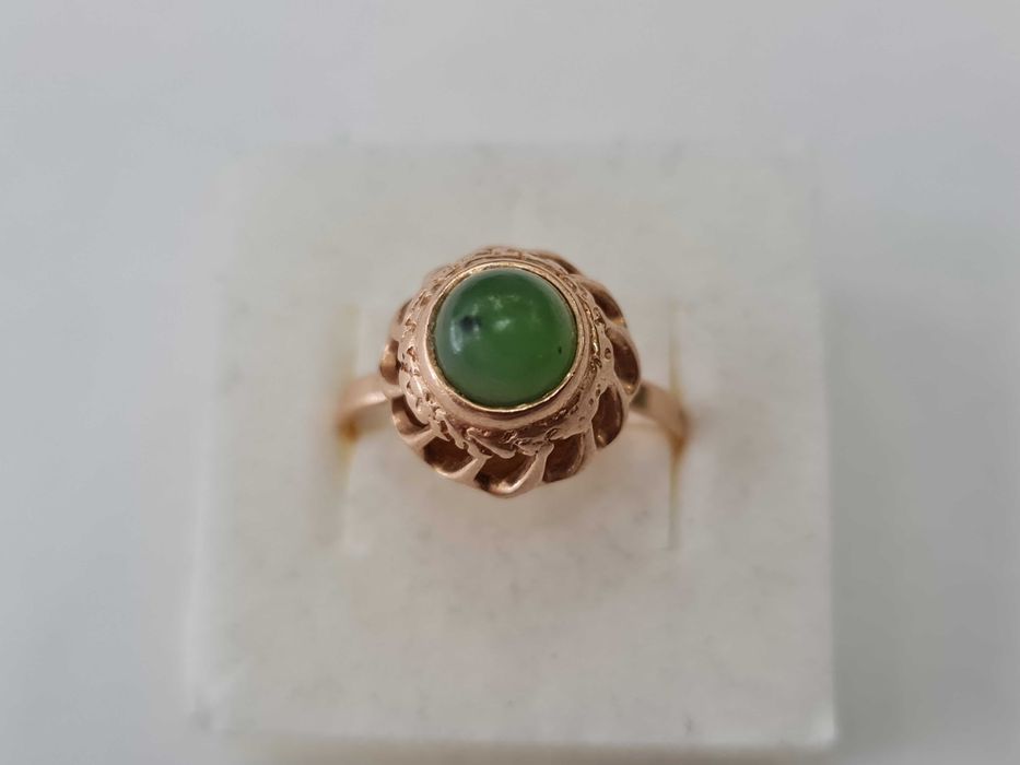 Rosja 1958/ Złoty pierścionek/ 583/ 4.06 gram/ R20/ Agat