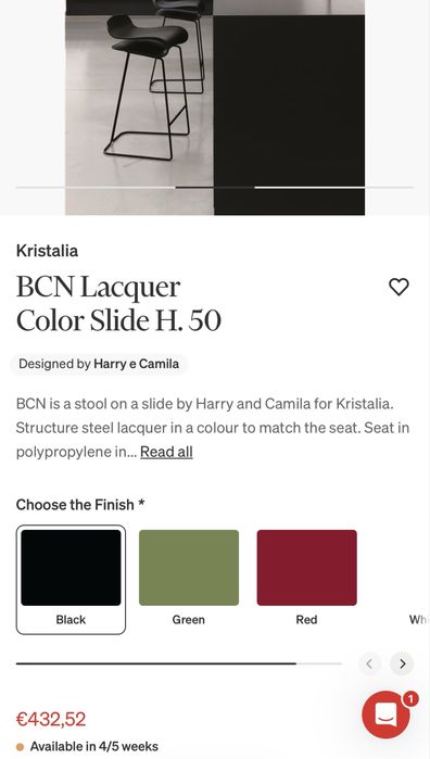 3 bancos de pé alto kristalia modelo BCN preto