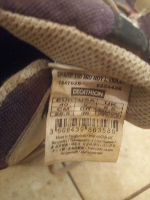 Buty trekkingowe Arpenaz 100 Quechua Decathlon rozm.40 wkładka 25,5 cm