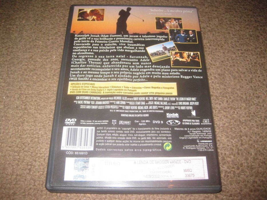 DVD "A lenda de Bagger Vance" com Will Smith