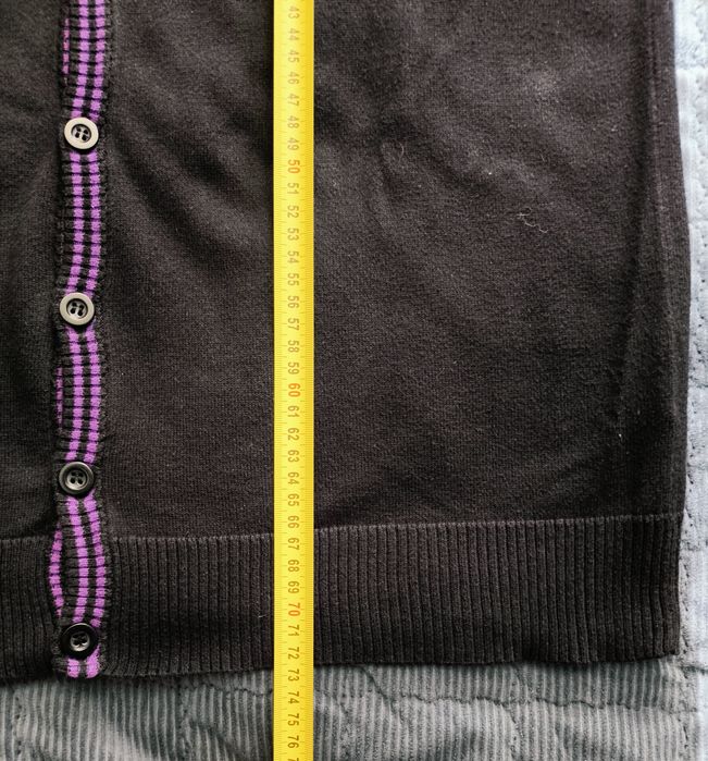 Kardigan sweter L czarny/fiolet