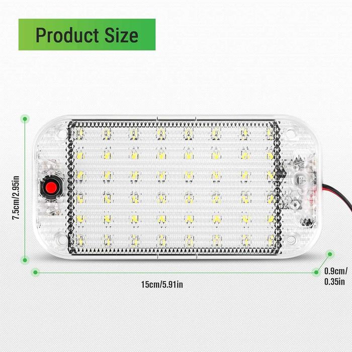 Plafond Led Ultrafino 12V com interruptor (Autocaravana/Campervan)