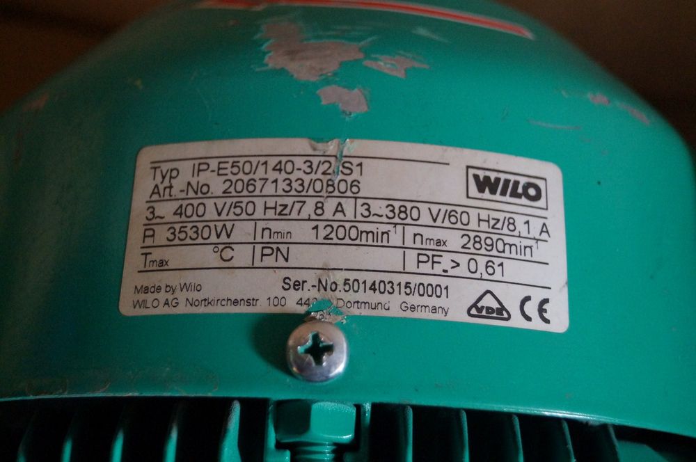 pompa wilo ip-e 50/140-3/2/s1 w idealnym stanie