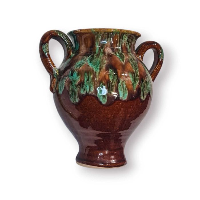 Vaso/Cântaro Rústico Português Vidrado – 21 cm (2 asas)