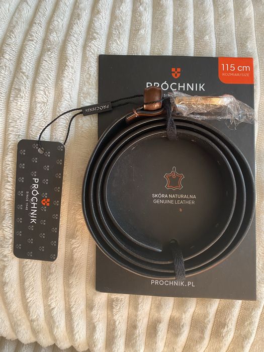 Próchnik Pasek Skórzany Z Klamrą Skóra Naturalna 115cm