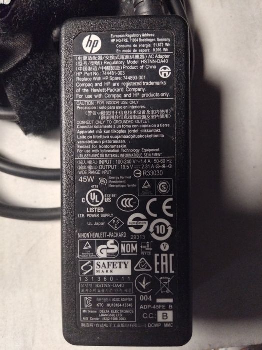 Oryginalny zasilacz ładowarka 45W HP HSTNN-DA40 19.5V 2.31A