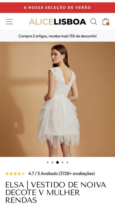 Vestido noiva curto