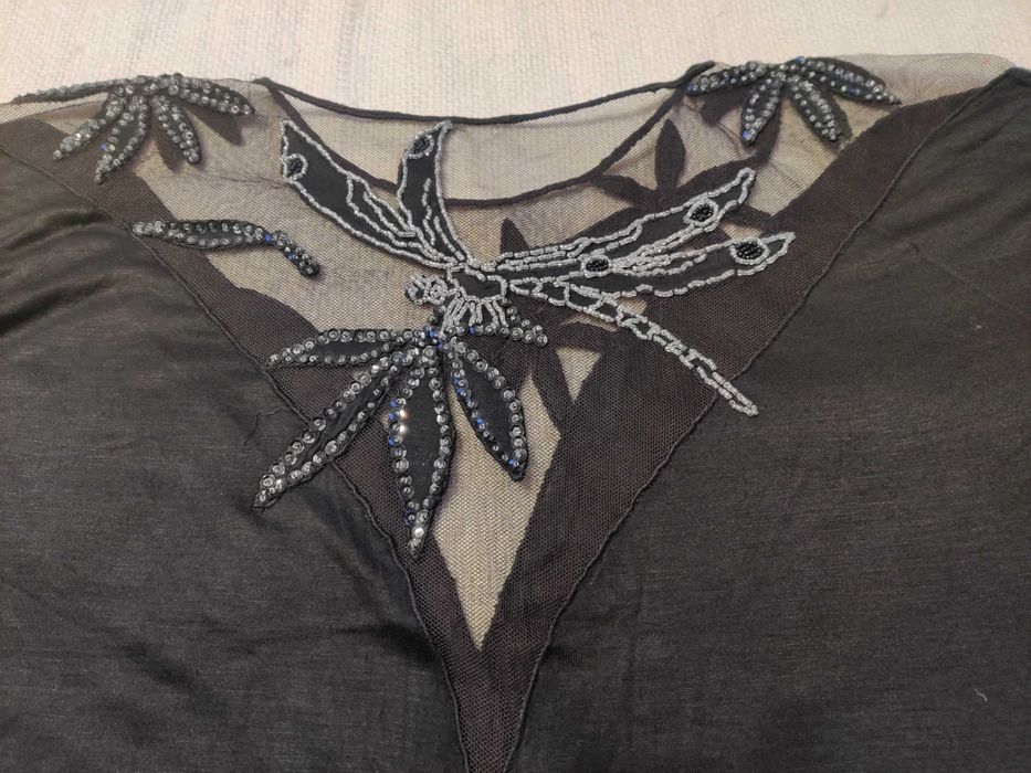Bluzka czarna, wieczorowa z cekinami i koralikami