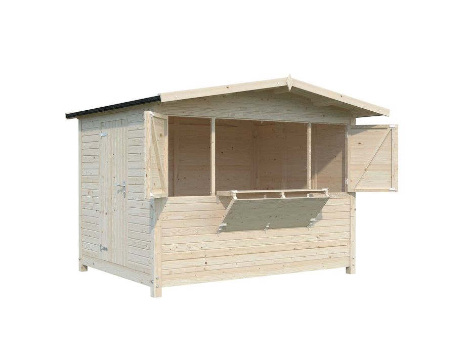 Drewniany rozkładany pawilon handlowy kiosk MARIAN62 2.98x2.28m 16mm