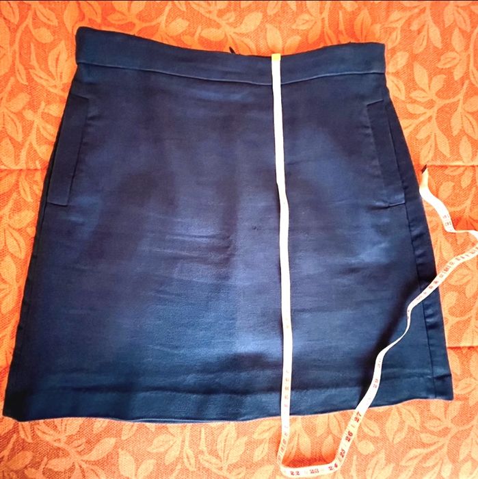 Saia Massimo Dutti azul marinho