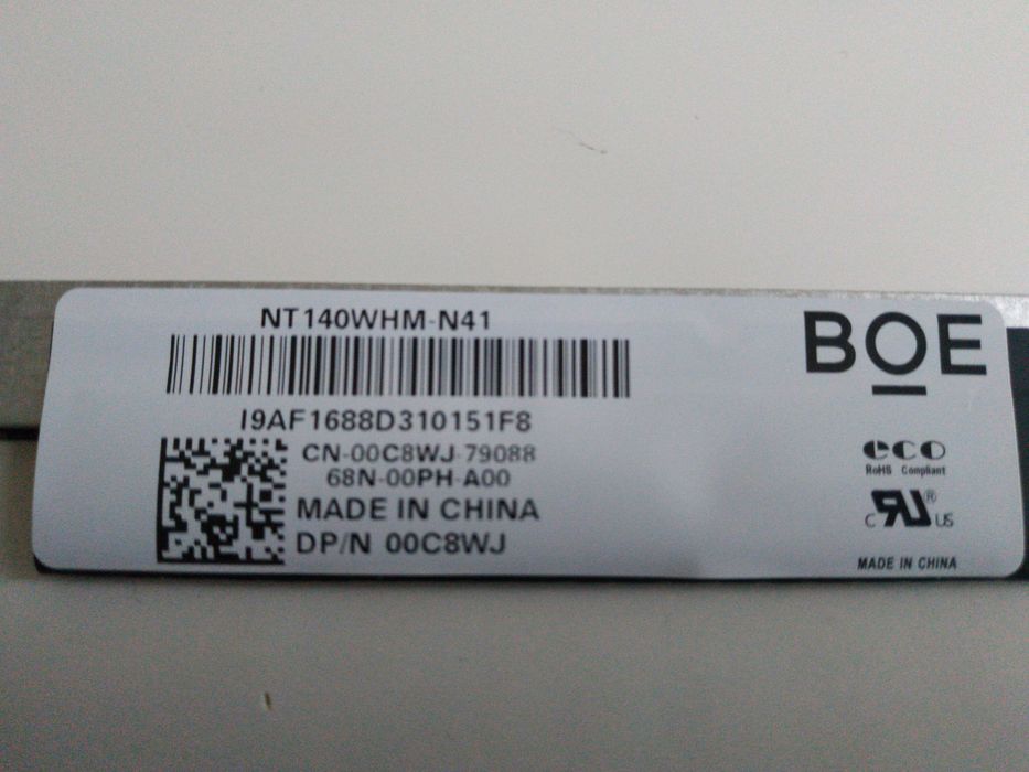 Матрица к ноутбуку 14.0" slim BOE NT140WHM-N41