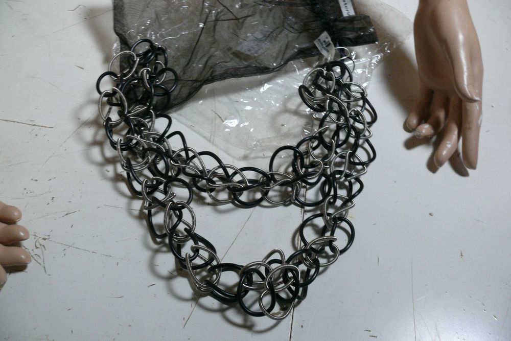 Colar MateriaLab - Canty Rubber & Silver Chain
