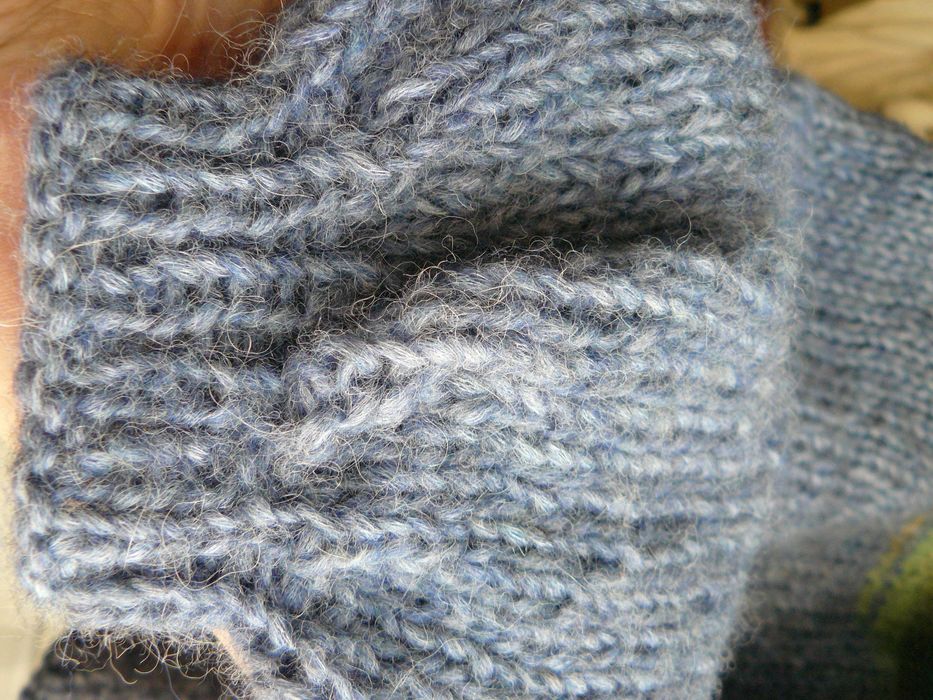 Nowy ręcznie robiony handmade sweter Drops Air 65% alpaka merino 50