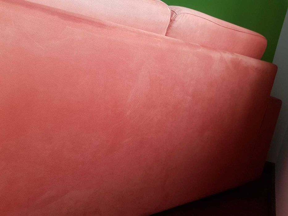 Sofá de 2/3 lugares, cor coral/pêssego (medidas: 1,80x0,85x0,85)