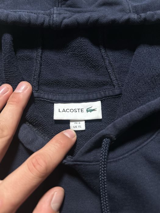 Худі Lacoste синє велике лого