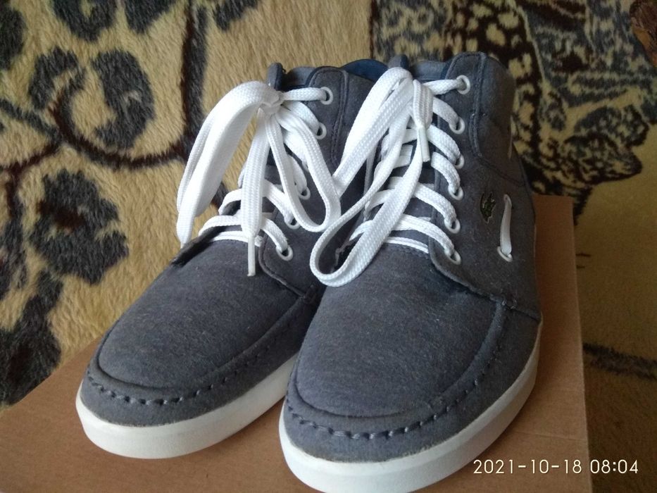 Super sport modne trampki mokasyny Lacoste Crosier Sail Mid wkł.27,5cm