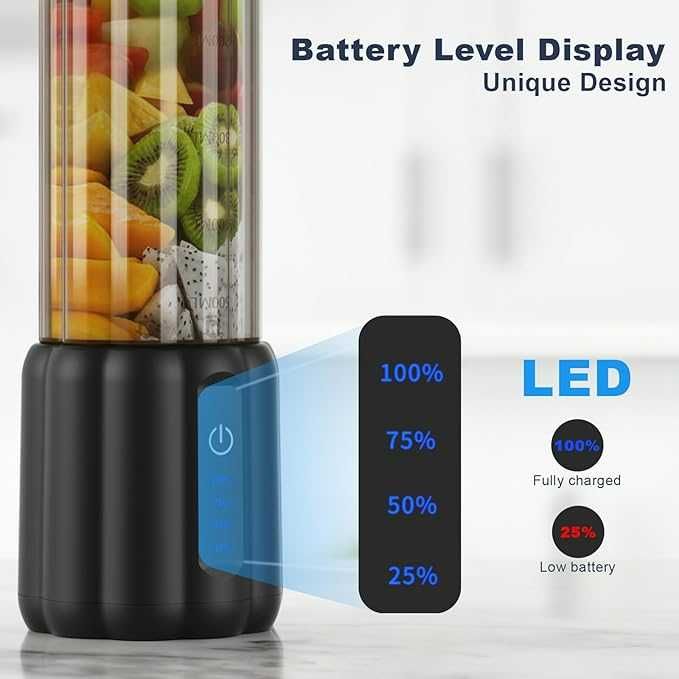 Blender przenośny 500ml USB-C 6 ostrzy koktajle smoothie COKUNST