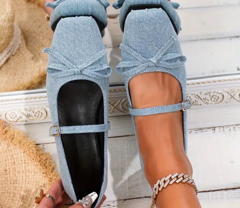 Джинсові балетки