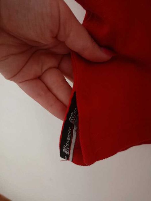 Męskie czerwone polo letnie bluzka T-shirt na lato