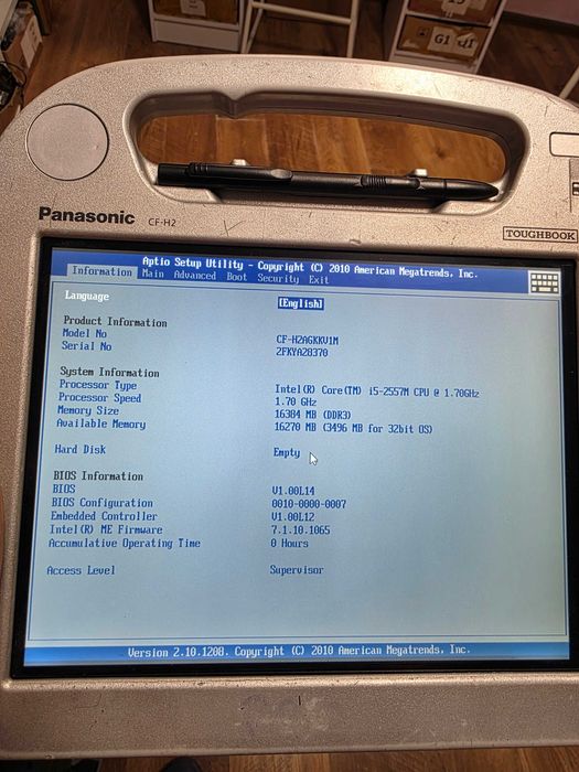 НЕ комплектний захищений планшет Panasonic CF-H2 (i5-2557 16Gb DDR)
