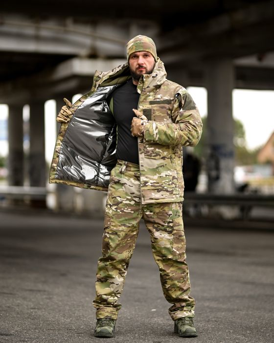 Зимовий тактичний костюм мультикам, военный костюм мультикам зимний