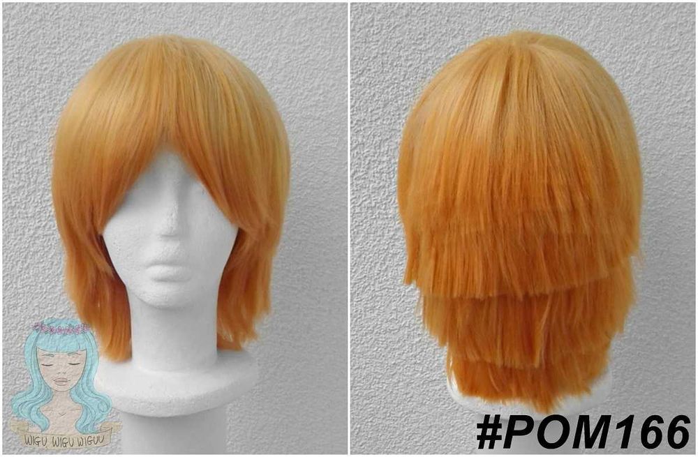 Demon Slayer ombre pomarańczowa ruda peruka Agatsuma Zenitsu wig